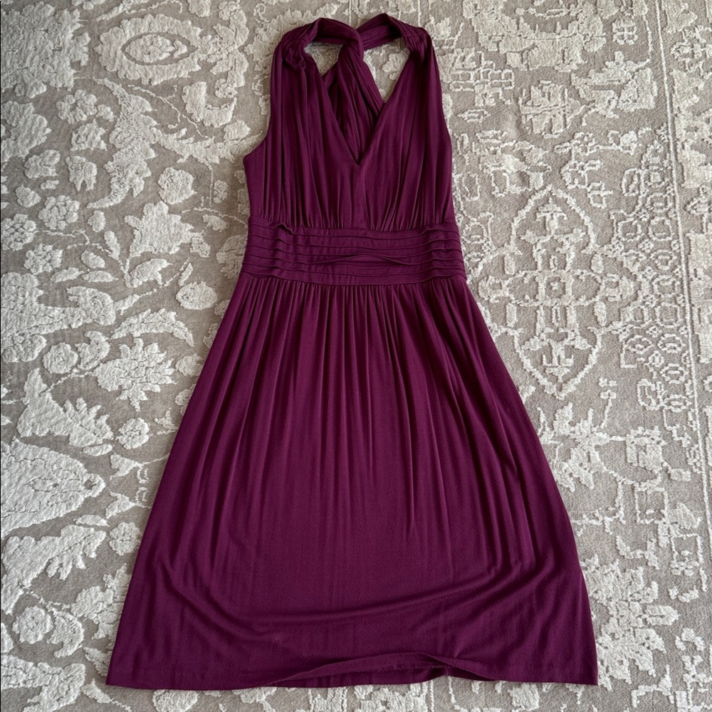 Calvin Klein Twist Back Dress, Burgundy - Women’s Size 8
